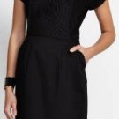$228 New BCBG Max Azria "Doree" Black Rayon Cotton Cocktail Dress XS