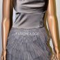 $348 New BCBG Max Azria Hazelnut Strapless Tiered Satin Tulle Cocktail Dress 6