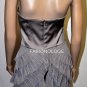 $348 New BCBG Max Azria Hazelnut Strapless Tiered Satin Tulle Cocktail Dress 6
