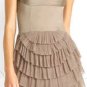 $348 New BCBG Max Azria Hazelnut Strapless Tiered Satin Tulle Cocktail Dress 6