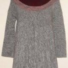 $358 New BCBG Max Azria A-Line Merlot Grey Cocktail Party Sweater Dress M