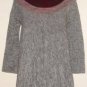 $358 New BCBG Max Azria A-Line Merlot Grey Cocktail Party Sweater Dress M
