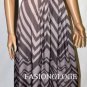 $318 New BCBG Max Azria Taupe Geometric Print Satin Cocktail Gown Dress 6
