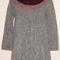 $358 New BCBG Max Azria A-Line Merlot Grey Cocktail Party Sweater Dress S