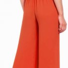 $248 New BCBG Max Azria "Maddison" Curry Red Pleat Cocktail Party Jumpsuit NWT L