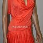 $248 New BCBG Max Azria Runway Mandarin Draped Jersey Cocktail Party Dress S