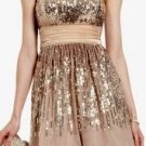 $468 New BCBG Max Azria Strapless Bisque Sequin Cocktail Party Gown NWT 8