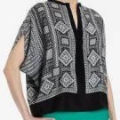 $188 New BCBG Max Azria "Ayanna" Black Silk Cocktail Party Top XXS