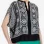 $188 New BCBG Max Azria "Ayanna" Black Silk Cocktail Party Top XXS
