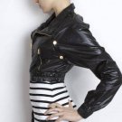 $268 New BCBG Max Azria Runway Black Gold Motorcycle Convertable Vest Jacket S