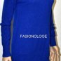 $329 New BCBG Max Azria Blue Sapphire 100% Lambs Wool Banded Sweater Dress XS