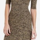 $238 New BCBG Max Azria "Shay" Camel Combo Wool Tweed Knit Sweater Dress NWT XS