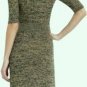 $238 New BCBG Max Azria "Shay" Camel Combo Wool Tweed Knit Sweater Dress XXS