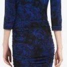 $158 New BCBG Max Azria "Autumn" Blue Sapphire Jersey Cocktail Party Dress NWT L