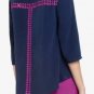 $228 New BCBG Max Azria "Mara" Carbon Combo Embroidered Cocktail Party Top S