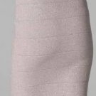 $198 New BCBG Max Azria "Scarlett" Rose Mist Metallic Bandage Power Skirt L