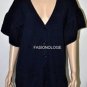 $228 New BCBG Max Azria Navy 100% Lambs Wool Cardigan Sweater M