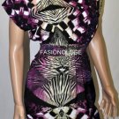$208 New BCBG Fuschia Berry Print Shift Cocktail Party Dress S
