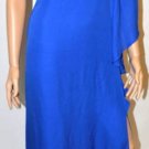 $608 New BCBG Max Azria One Shoulder Embellished Blue Silk Long Dress Gown 12