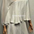 $548 New BCBG Max Azria White Layered Silk Chiffon Rosette Party Dress S