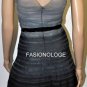 $558 New BCBG Max Azria Grey Tiered " Christi" Silk Cocktail Dress ~0~