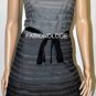 $558 New BCBG Max Azria Grey Tiered " Christi" Silk Cocktail Dress ~0~