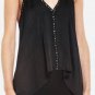 $178 New BCBG Max Azria "Abbey" Black Stud Cocktail Party Top NWT M