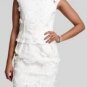 $398 New BCBG Max Azria "Aveline" White Embroidered Cocktail Party Dress M