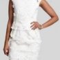 $398 New BCBG Max Azria "Aveline" White Embroidered Cocktail Party Dress M