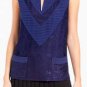 $218 New BCBG Max Azria "Erna" Cobalt Lace Pinktucked Cocktail Party Top NWT S