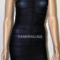 $578 New BCBG Max Azria Black Mesh Ruched Short Cocktail Dress M