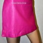 $228 New BCBG Max Azria Magenta Leather Geniune Mini Skirt 8