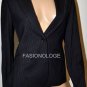 $296 New BCBG Max Azria "Martine" Midnight Blue Wool Stripe Blazer Jacket S