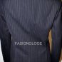 $296 New BCBG Max Azria "Martine" Midnight Blue Wool Stripe Blazer Jacket S