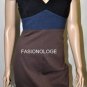 $258 New BCBG Max Azria Ink Combo Color Block Rayon Knit Cocktail Dress 4P