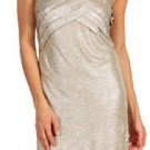 $158 New Max&Cleo by BCBG "Ryanne" Silver Gold Tiered Cocktail Party Dress 6