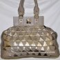 $598 New BCBG Max Azria Taupe Gunmetal Leather Large Hand/Shoulder Bag Purse L