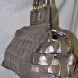 $598 New BCBG Max Azria Taupe Gunmetal Leather Large Hand/Shoulder Bag Purse L
