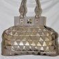 $598 New BCBG Max Azria Taupe Gunmetal Leather Large Hand/Shoulder Bag Purse L