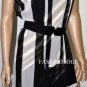 $228 New Max&Cleo by BCBG Stone Grey Chiffon Overlay Stripped Cocktail Dress M