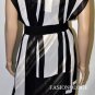 $228 New Max&Cleo by BCBG Stone Grey Chiffon Overlay Stripped Cocktail Dress M