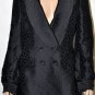 $368 New BCBG Max Azria Black Woven Satin Taffeta Dressy Trench Coat Jacket M