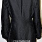 $368 New BCBG Max Azria Black Woven Satin Taffeta Dressy Trench Coat Jacket M