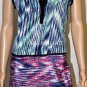 $268 New BCBG Max Azria Dark Ink Print 100% Silk Shift Cocktail Party Dress S