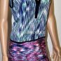 $268 New BCBG Max Azria Dark Ink Print 100% Silk Shift Cocktail Party Dress S