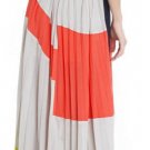 $458 New BCBG Max Azria "Kamille" Color Blocked Pleated Cocktail Party Dress M