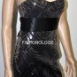 $578 New BCBG Max Azria Black Strapless Silk Sequin Cocktail Party Dress NWT 6