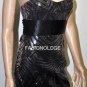 $578 New BCBG Max Azria Black Strapless Silk Sequin Cocktail Party Dress NWT 6