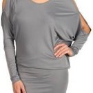 $138 New BCBG Max Azria "Camira" Steel Grey Jersey Cocktail Party Dress XS