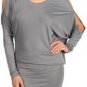 $138 New BCBG Max Azria "Camira" Steel Grey Jersey Cocktail Party Dress XS